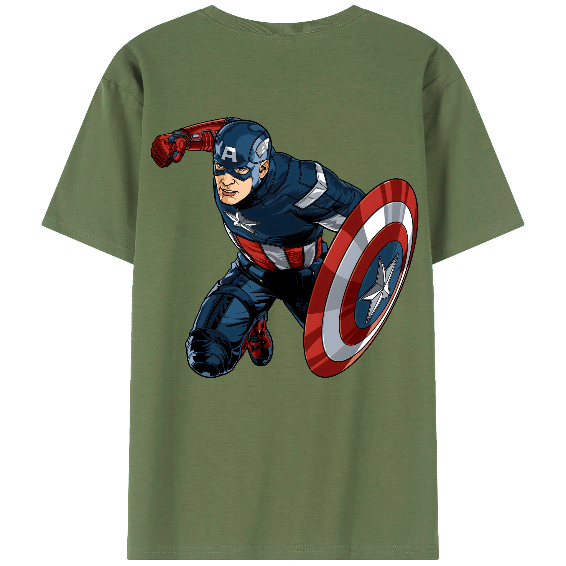 （画像用） アベンジャーズ The Avengers 綿100％ メンズ半袖Tシャツ（バックプリント） 通気性